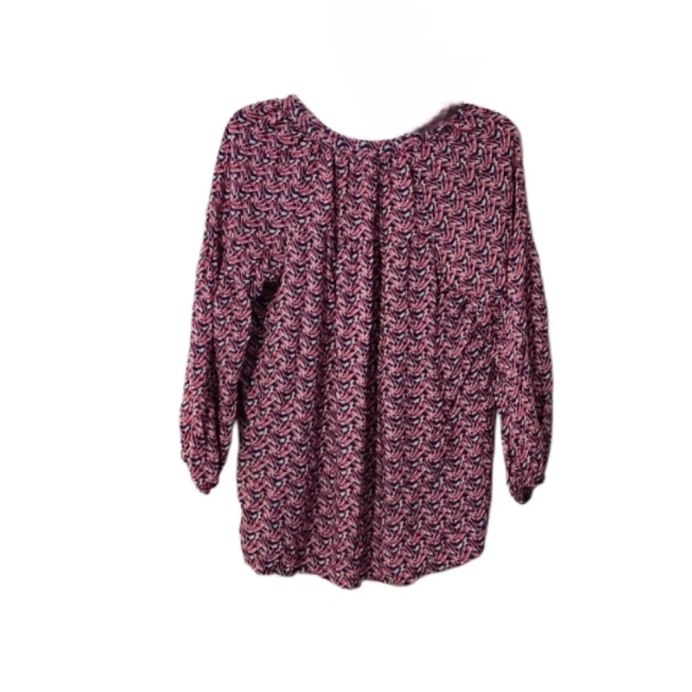 RockPaperFlower Women's Size L Tunic Top Blue & Pink (Multicolor)
